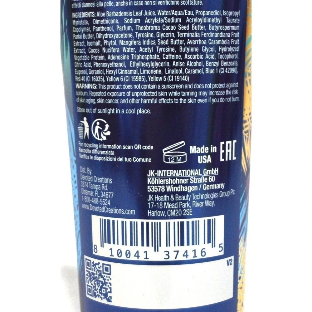Devoted Creations Ride or Tide Dark Tanning Lotion Bronzer 8.5oz Coconut Water